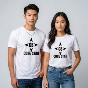 CoreStar經典男、女T-shirt(白)
